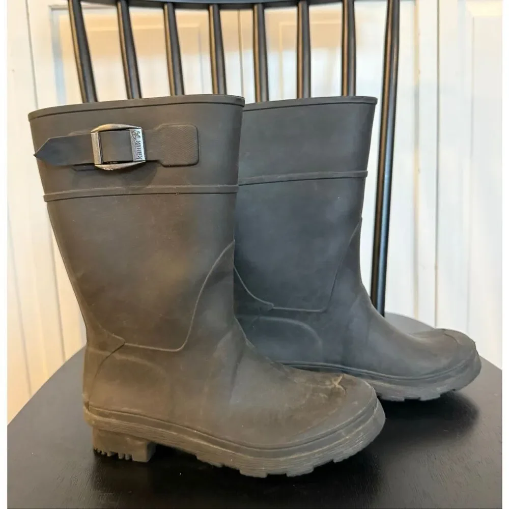 Kamik raindrops boys black rainboot size 13